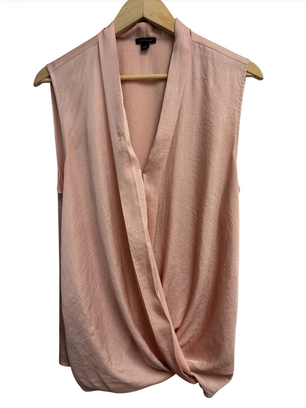 ANN TAYLOR | Blush Pink Draped Surplice Blouse | Women’s | L | GUC - Picture 2 of 6